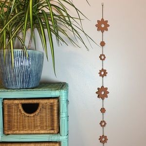 Terra cotta clay daisy hanging